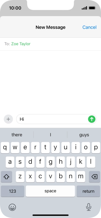 Press the send icon. Press the send icon.