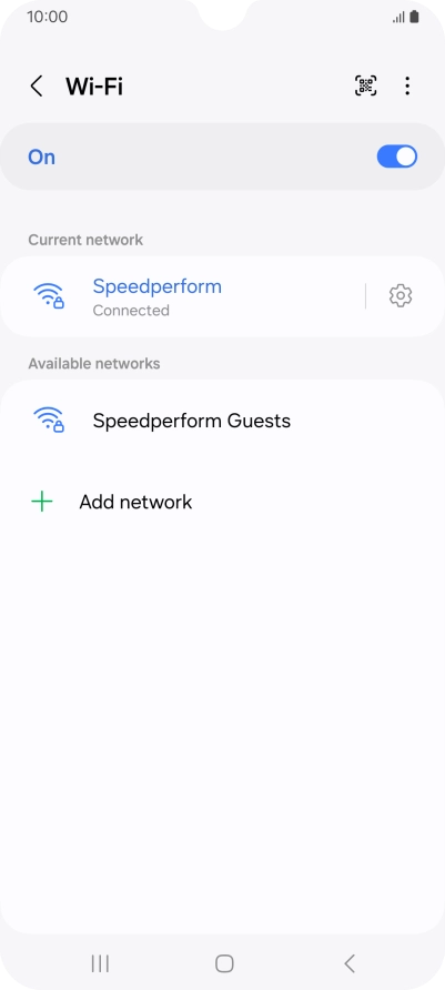 Press the settings icon next to the Wi-Fi network you're connected to. Press the settings icon next to the Wi-Fi network you're connected to.