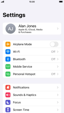 Press your Apple ID.