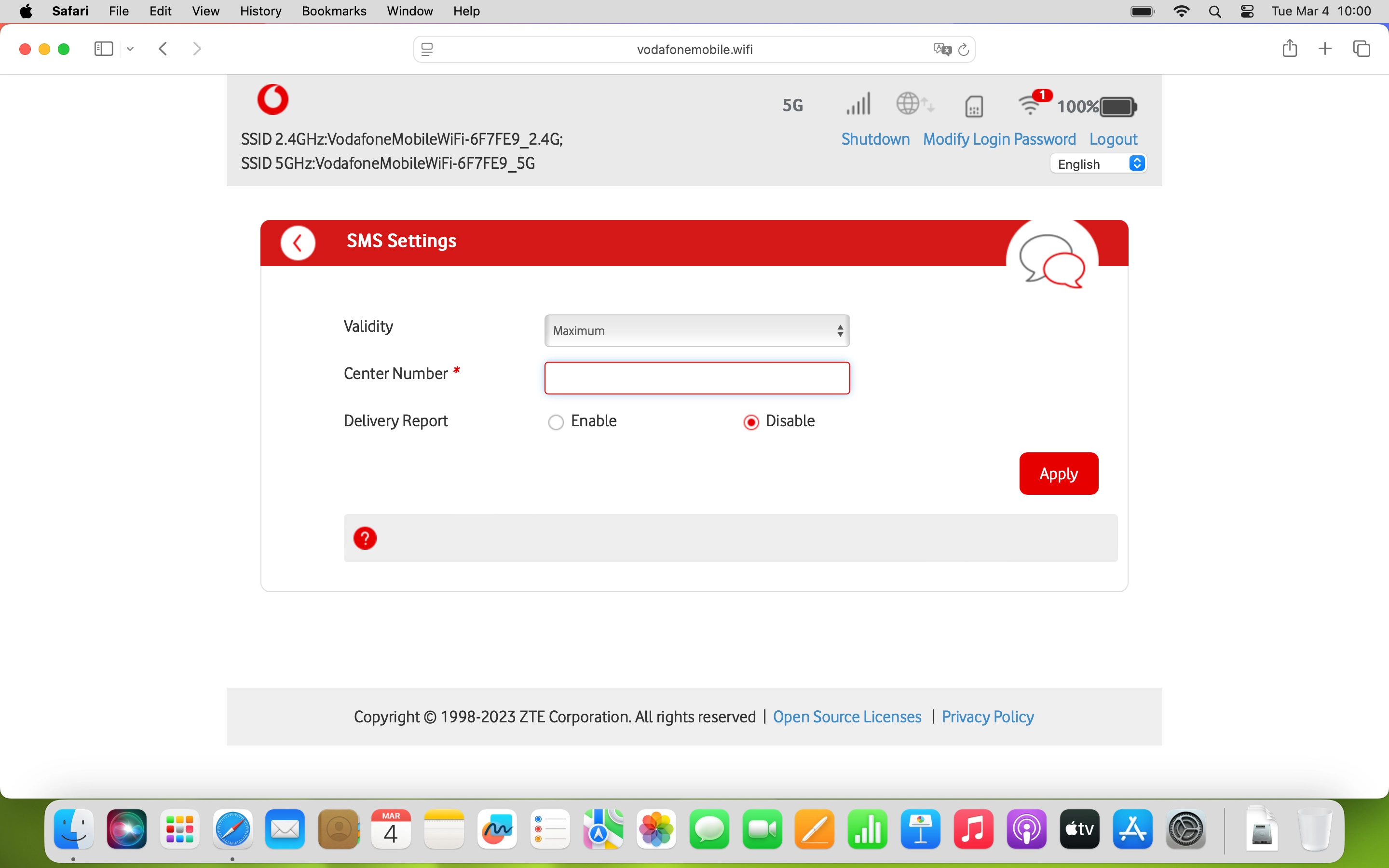 Click Apply.
