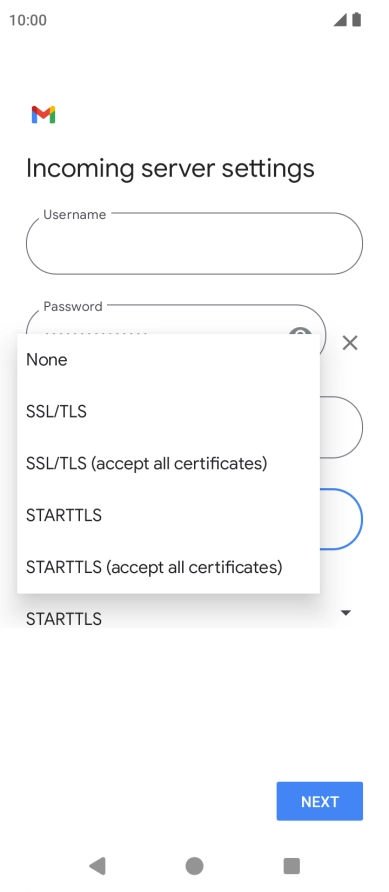 Press SSL/TLS.