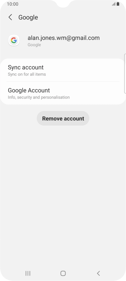 Press Sync account.