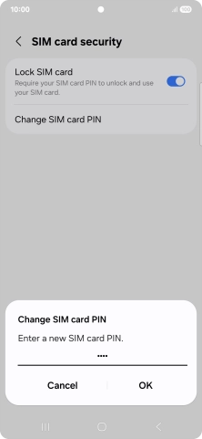 Key in a new four-digit PIN and press OK. Key in a new four-digit PIN and press OK.