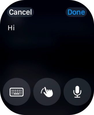 Press the microphone icon and record the message. Press the microphone icon and record the message.