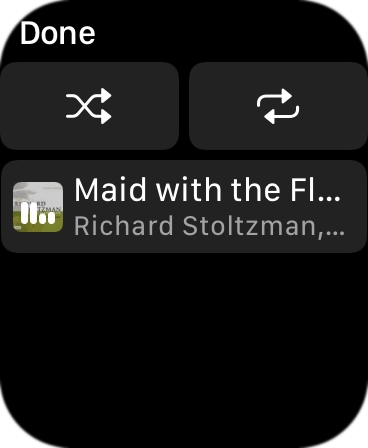 Press the shuffle icon. Press the shuffle icon.