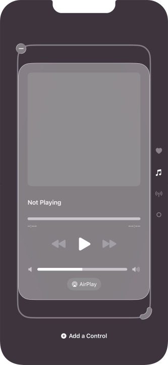 Press the remove icon on the required Control Centre page to remove it from Control Centre.