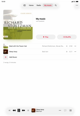 Press the song title. Press the song title.