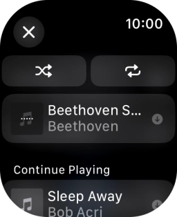 Press the shuffle icon to turn the function on or off. Press the shuffle icon to turn the function on or off.