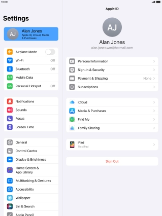 Press iCloud.