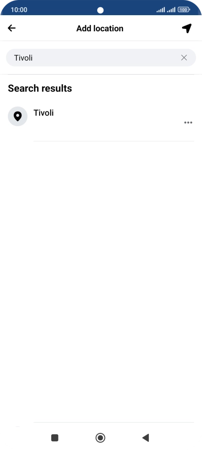 Press the required location.