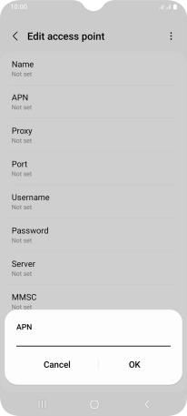 Key in wap.vodafone.co.uk and press OK.
