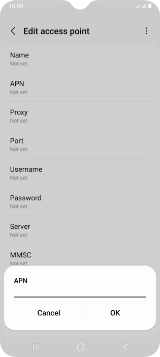 Key in wap.vodafone.co.uk and press OK.
