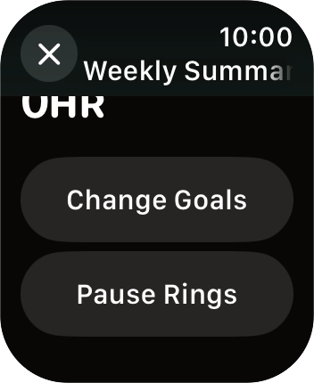 Follow the instructions on the screen to see an activity summary for the current week or to adjust the daily activity goal.