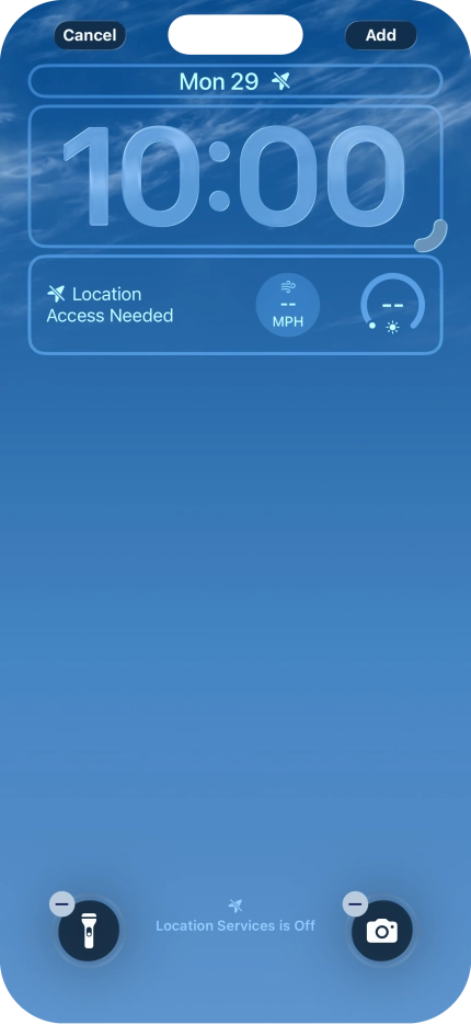 To customise the way the lock screen date is displayed, press the date widget and follow the instructions on the screen to select the required widget display mode.
