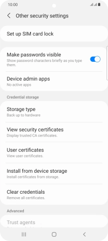 Press Set up SIM card lock. Press Set up SIM card lock.