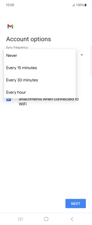 Press the required setting.