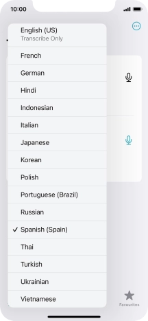 Press the required target language. Press the required target language.