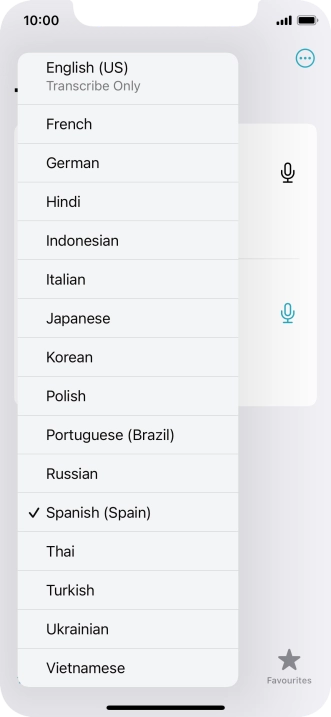 Press the required target language. Press the required target language.