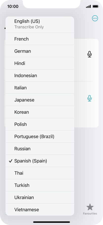 Press the required target language. Press the required target language.