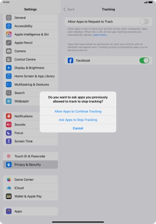 If you turn off the function, press the required setting.