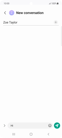 Press the send icon when you've finished your text message. Press the send icon when you've finished your text message.
