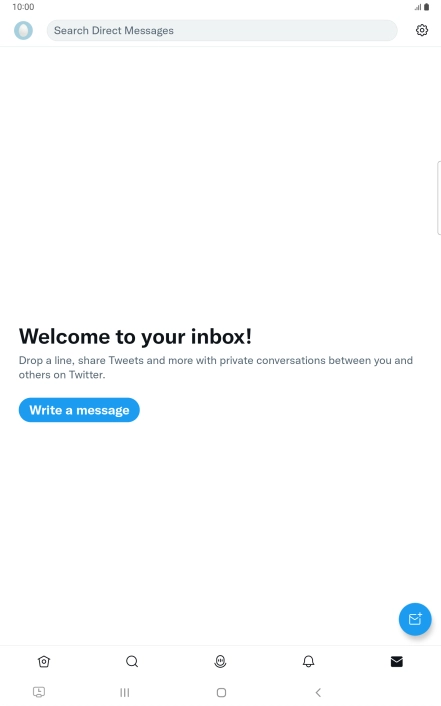 Press the new message icon. Press the new message icon.