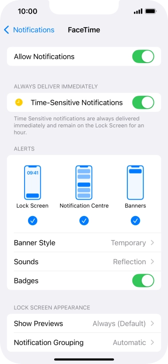 Press the indicator next to 
