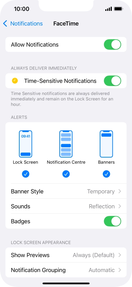 Press the indicator next to 