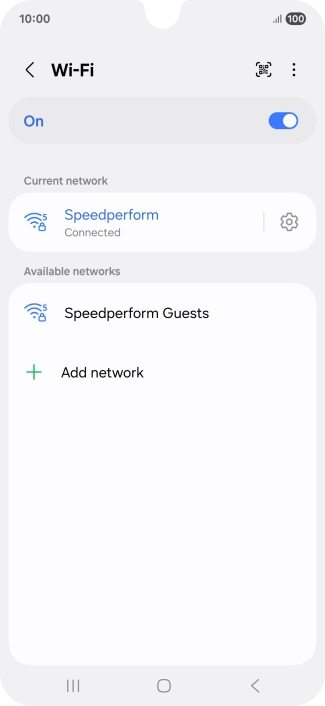 Press the settings icon next to the Wi-Fi network you're connected to.
