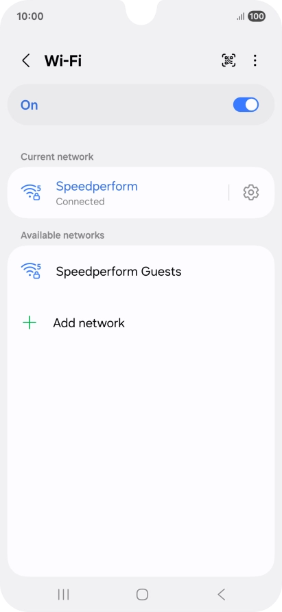 Press the settings icon next to the Wi-Fi network you're connected to.