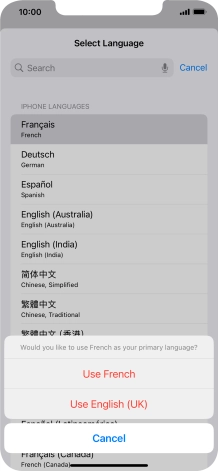 To select the new language as the default phone language, press Use ‹language› . To select the new language as the default phone language, press Use ‹language› .