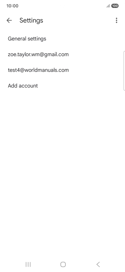 Press the required email account.