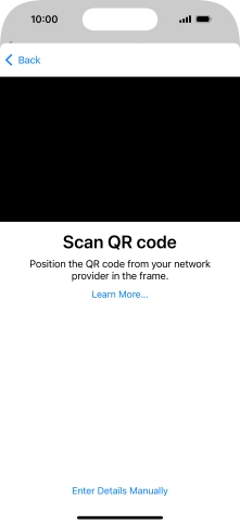 Place the QR code you've received inside the phone camera frame to scan the code. Your eSIM is transferred to your new phone over the internet.