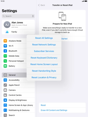 Press Reset All Settings.