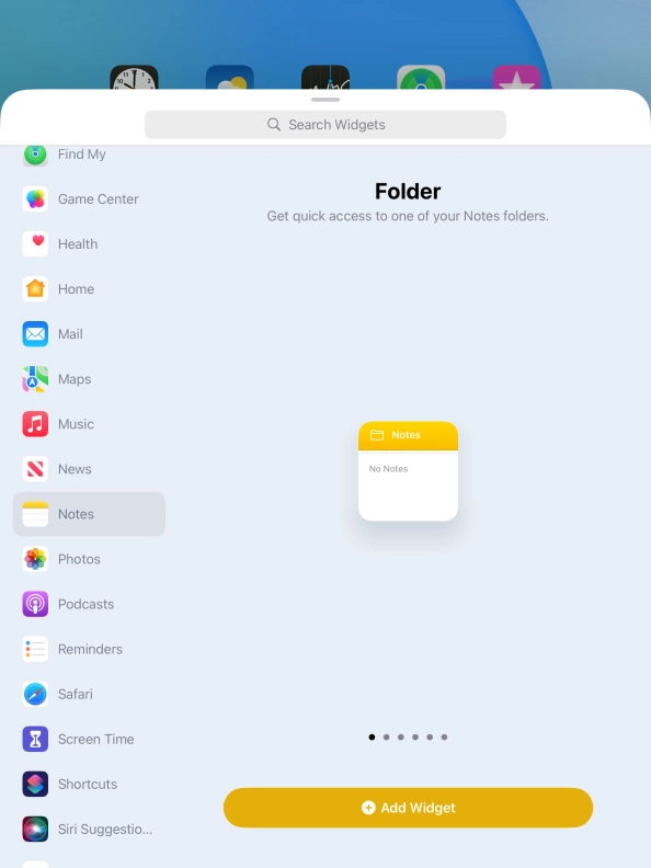 Press Add Widget.