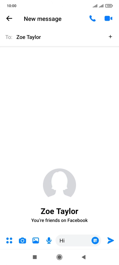 Write the required message and press the send icon. Write the required message and press the send icon.