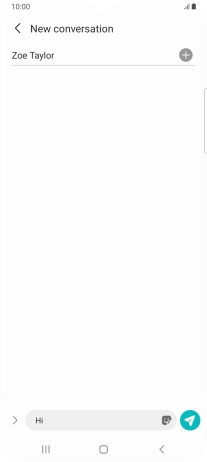 Press the send icon when you've finished your text message.