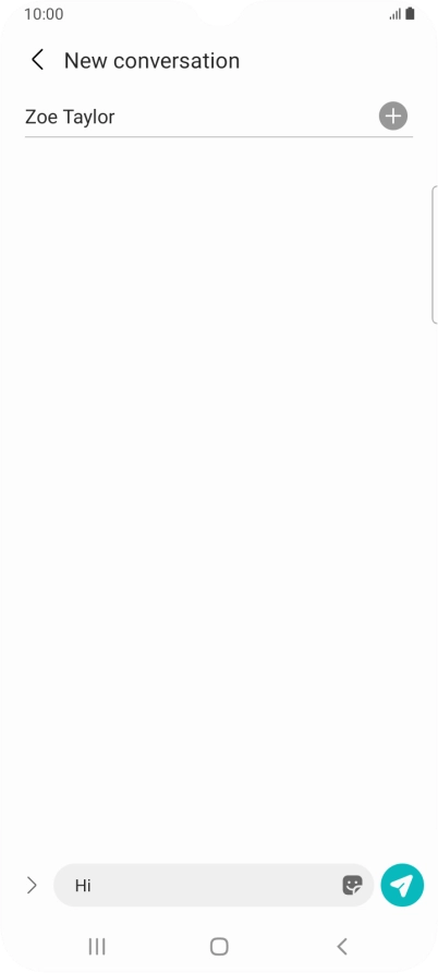 Press the send icon when you've finished your text message.