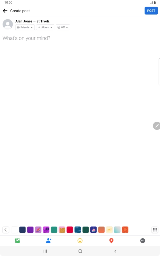 Press the text input field. Press the text input field.
