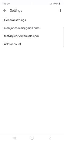 Press the required email account. Press the required email account.