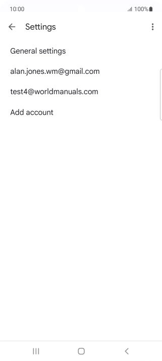 Press the required email account. Press the required email account.