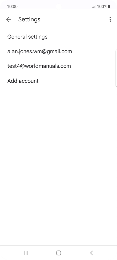 Press the required email account. Press the required email account.