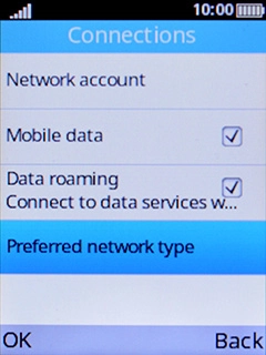 Select Preferred network type.
