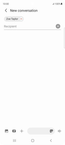 Press the text input field and write the text for your text message.