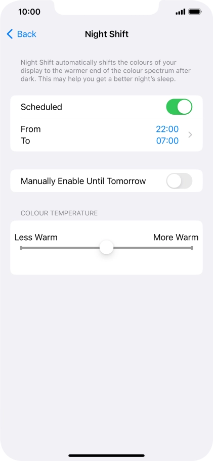 Press the indicator next to 