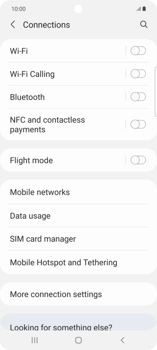 Press NFC and contactless payments. Press NFC and contactless payments.