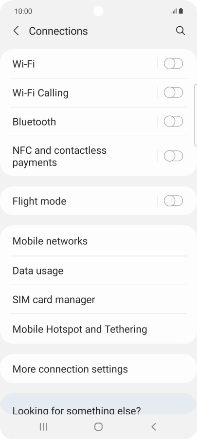Press NFC and contactless payments. Press NFC and contactless payments.