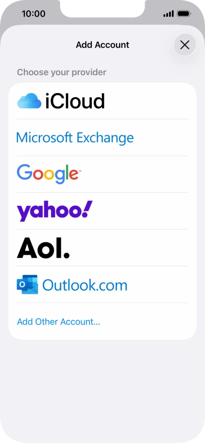 Press Microsoft Exchange.