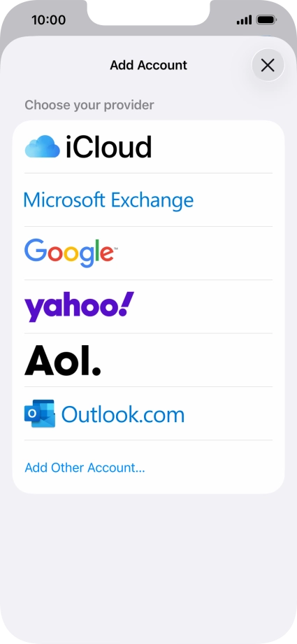 Press Microsoft Exchange.