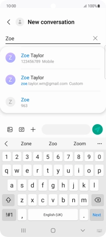 Press the required contact. Press the required contact.